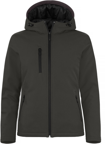 Ladies' Padded Hooded Softshell Jacket Clique | Padded Hooded Softshell Women - Dark Grey / XL