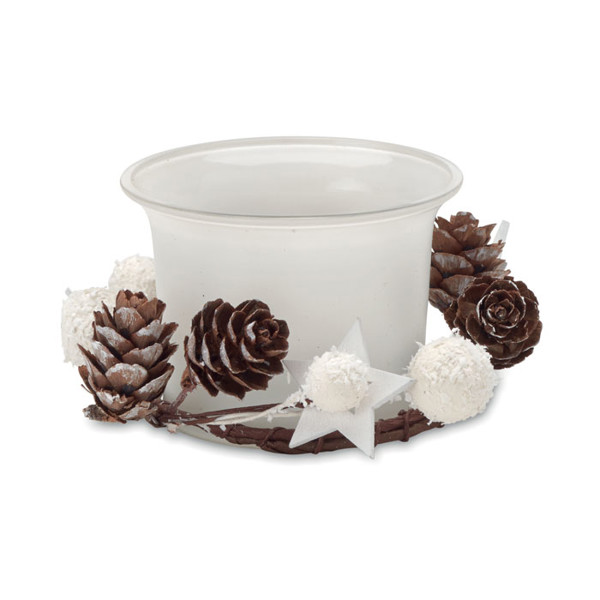 Christmas candle holder Bougie - White