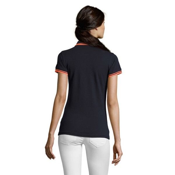 PASADENA pólo mulher 200g Pasadena Women - French Navy / Laranja NéonXL