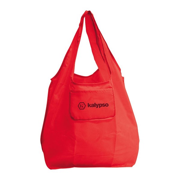 SAC SHOPPING REPLIABLE EN POLYESTER 190T - Rouge