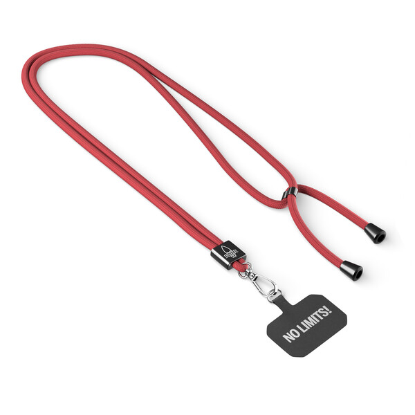 Crossbody, trendy 2-tone cord phone holder made of polyester - Bright Red / Black accessories
