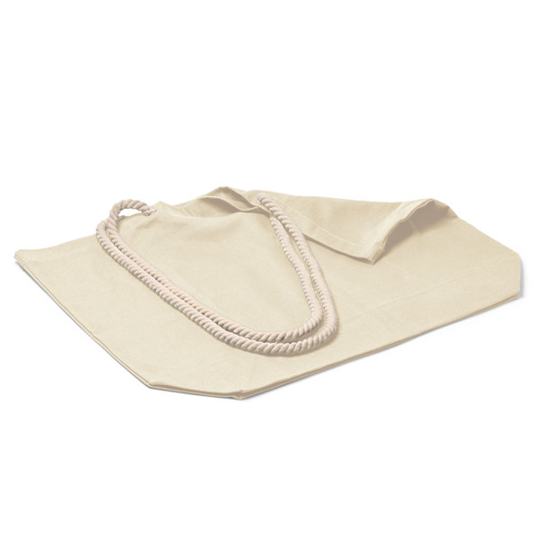 Personalised cotton beach bag 260 g/m² with nautical handles