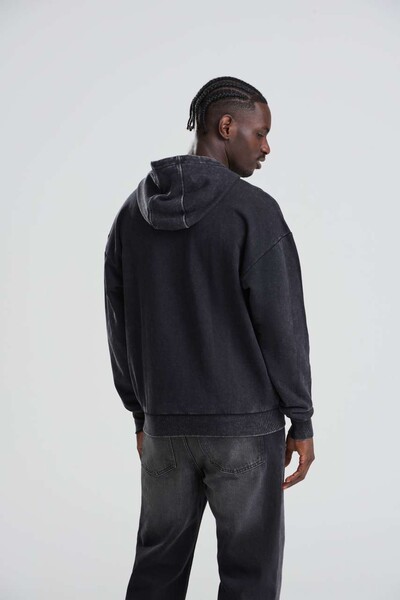 Vintage Washed Hoodie - Washed Black / XS