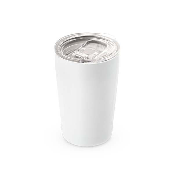 SLIDER. Stainless steel travel cup 380 mL - White