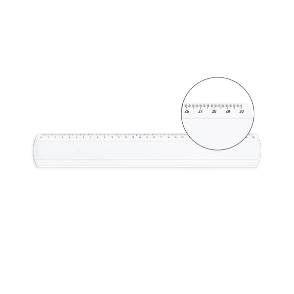 30CM TRANSPARENT PLASTIC RULER (SAN)