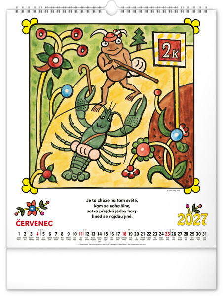 Notique Nástěnný Kalendář Josef Lada – Říkadla 2027, 30 x 34 cm