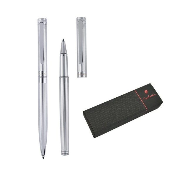 RENEE Set aus Drehkugelschreiber und Rollerball Pen - Silber