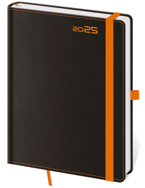 Týdenní diář DB+ 2027, B6 - Black Orange