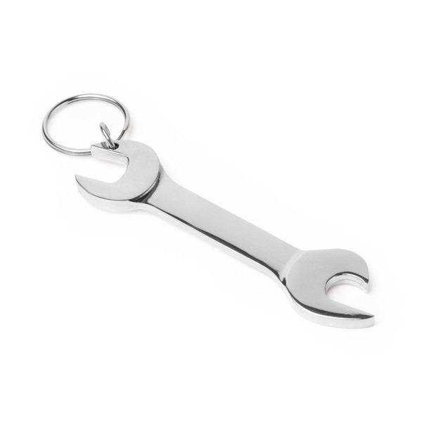 Llavero personalizado de metal con forma de llave inglesa y abridor