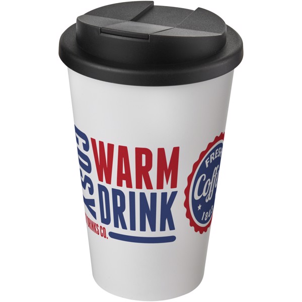 Termohrnček Americano® 350 ml s uzáverom odolným proti rozliatiu - Biela / Jednofarebná čierna