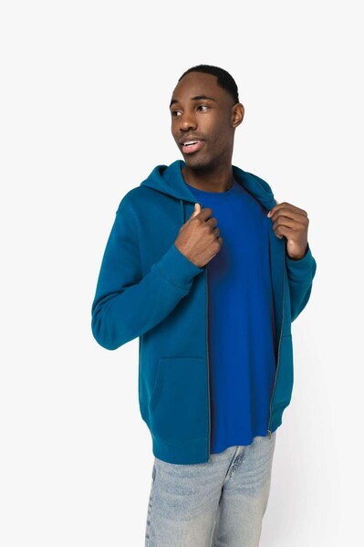 Unisex Zip-Up Hooded Sweatshirt - Ivory / L