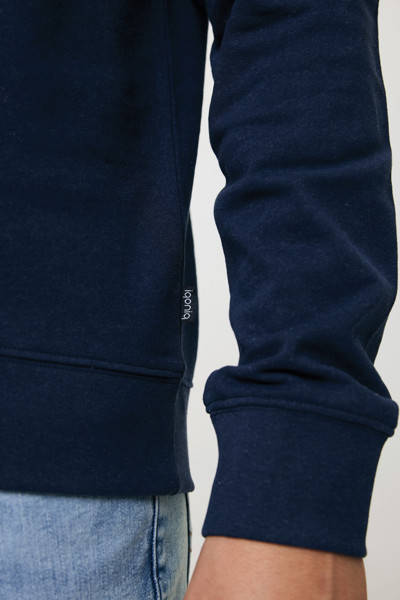 Sweater à col rond en coton recyclé Iqoniq Zion - Bleu Marine / XXS