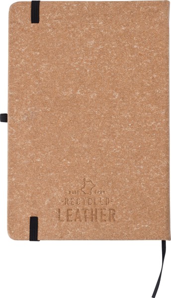 Notitieboek Gianna | Gerecycled leer | A5 | Gelinieerd - zwart