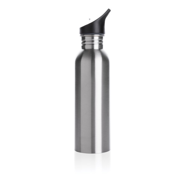 Deluxe Sportflasche aus Edelstahl - Silber