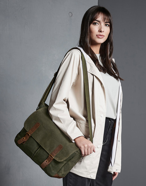 Heritage Waxed Canvas Messenger - Olive Green / ONE SIZE