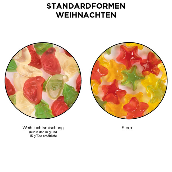 Minitüte, 10 g, Papierfolie weiß, Trolli Weihnachtsmischung | Folie mit ca. 50 % Papieranteil, weiß