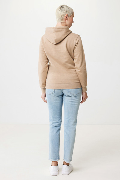 Sweat à capuche en coton recyclé et non teinté Iqoniq Torres - Heather Brown / L