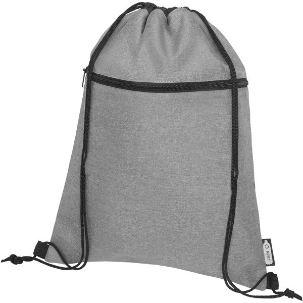 Zaino con cordoncino Ross in PET riciclato - 5L - Grigio melange