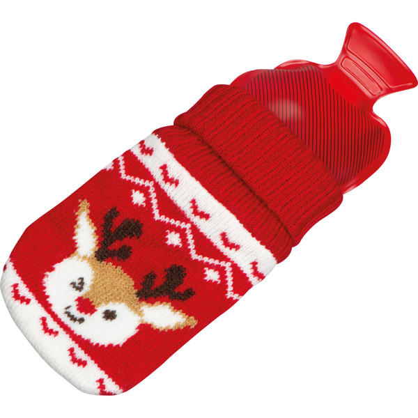 Hand warmer with Christmas knitted cover ROMEO - Red