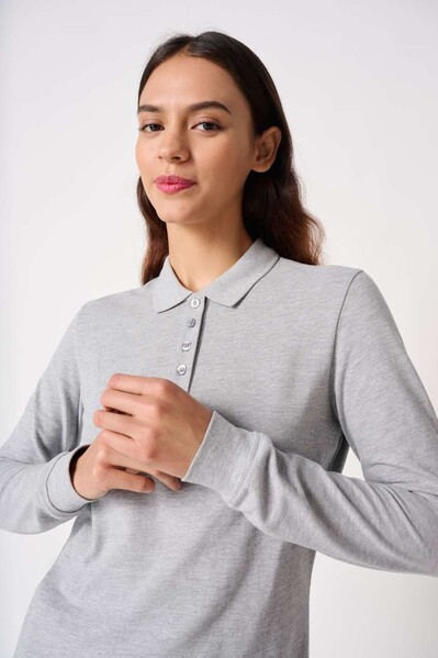 Ladies' Pique Long-Sleeves Polo Shirt - Ideal White / S