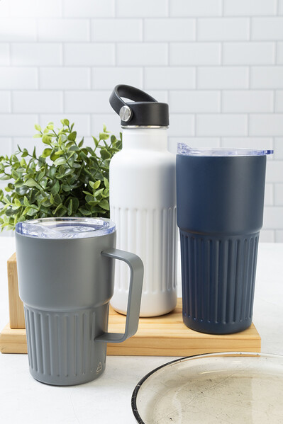 Mug thermos Streaky Tall - Bleu Foncé