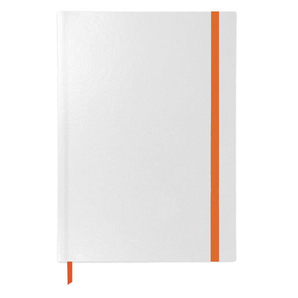 A5 paper hard cover notebook with your design printed sheets - Sunset Orange / Burnt Orange