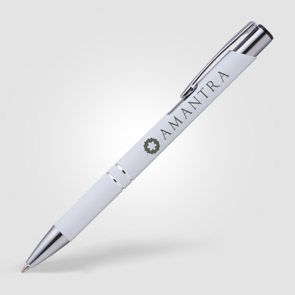 Stylo Crosby Métal - Blanc / Jet d’encre 4 couleurs