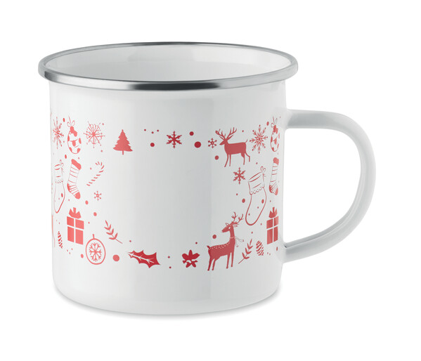 Christmas enamel mug 300ml Seasomel - White