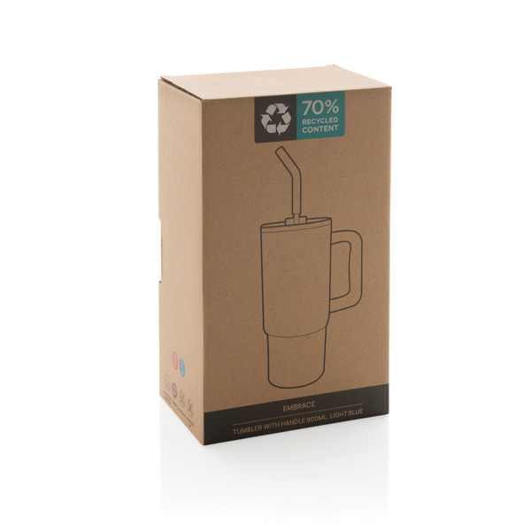Mug 900ml en acier inoxydable recyclé Embrace RCS - Bleu Clair