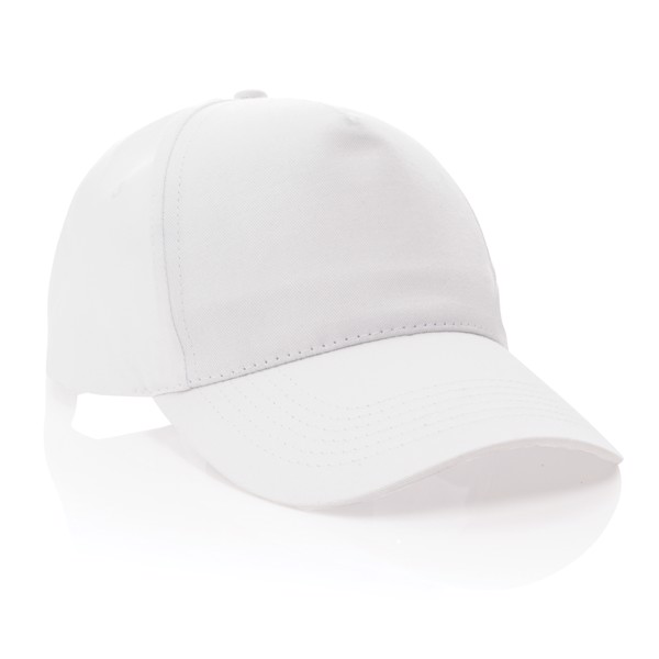 Impact 5 panel 190gr Recycled cotton cap with AWARE™ tracer - White