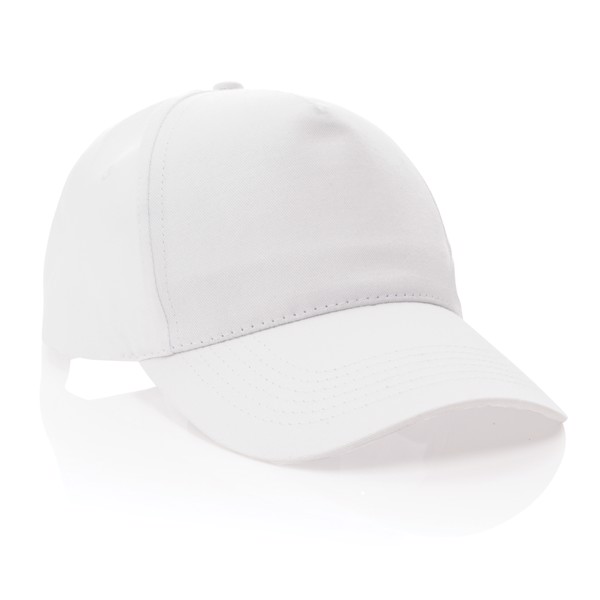 Casquette 5 panneaux en coton recyclé 190gr IMPACT - Blanc