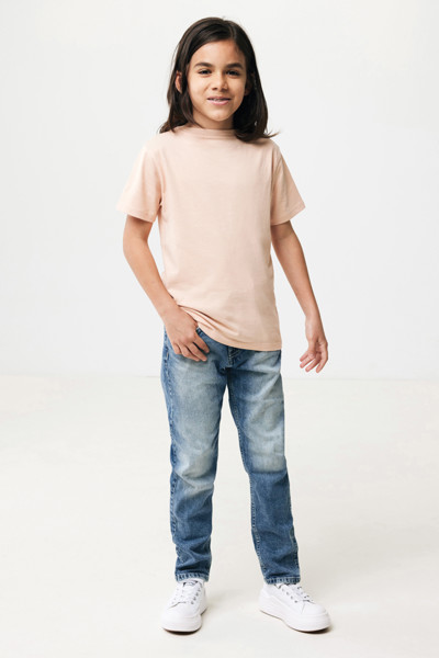 Iqoniq Koli kids lightweight recycled cotton t-shirt - Peach Nectar / 910