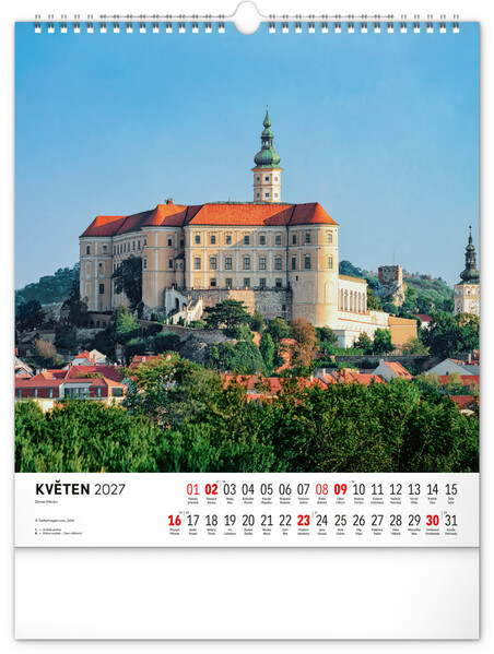 Notique Nástěnný Kalendář Česká Republika 2027, 30 x 34 cm