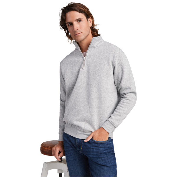 Aneto Pullover mit Viertelreißverschluss - weiss / S