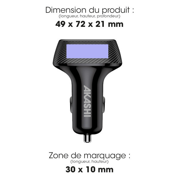 KURUMA - TURBO CHARGEUR ALLUME-CIGARE 50W 2X USB-C + 2X USB-A 3.4A