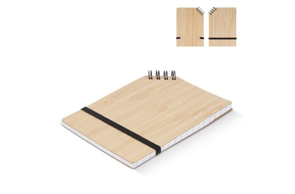 Notebook bamboo corner bound A6 - Nature