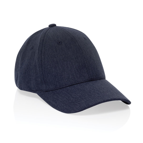 Casquette 6 panneaux 200gr chiné et recyclé AWARE™ Milo - Bleu Marine