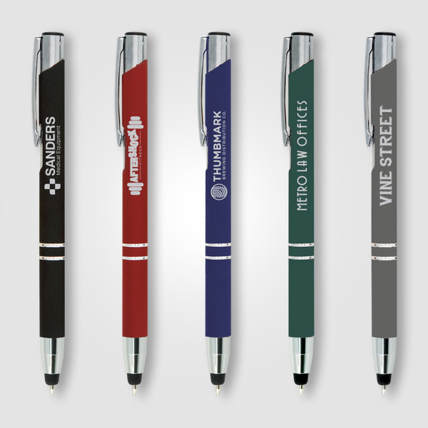 Stylo en métal Crosby pointe stylet - Assortiment / Jet d’encre 4 couleurs