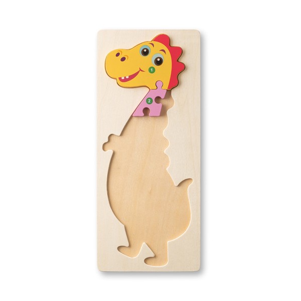 PS - DIPLODOCO. Dinosaur-shaped puzzle in pine plywood