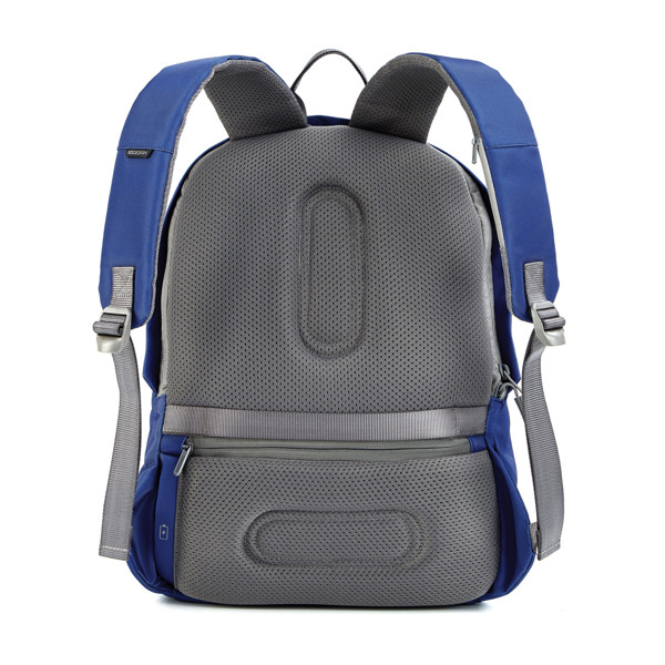 Bobby Soft, anti-theft backpack - Royal Blue / Grey