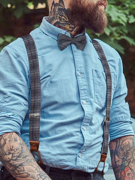 Suspenders Urban-Glencheck - Dark Brown