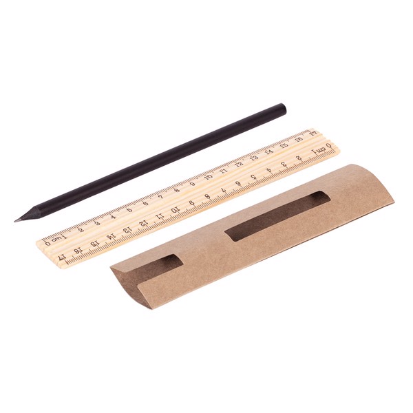 Simple pencil and ruler set