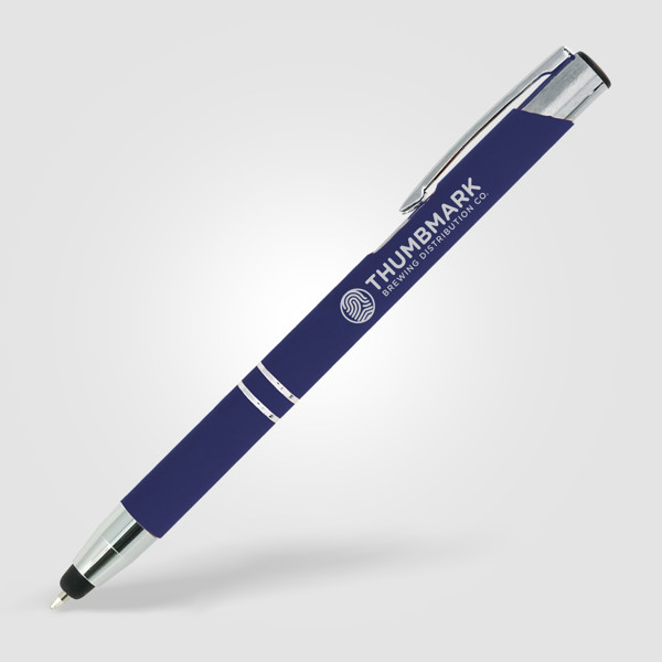 Stylo en métal Crosby pointe stylet - Bleu / Laser
