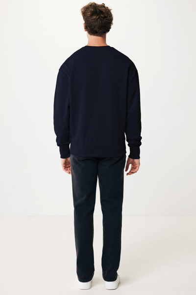 Sweater à col rond en coton recyclé Iqoniq Kruger - Bleu Marine / XS