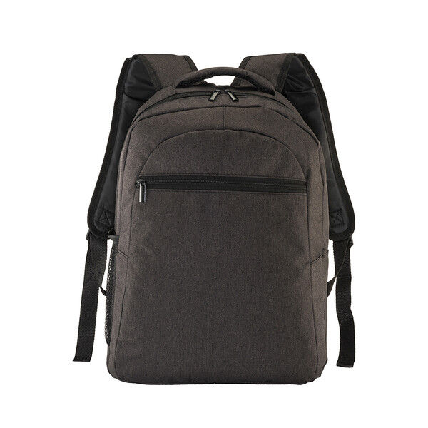 Laptop Backpack (15'')In Polyester With Melange Effect - Grey / Black