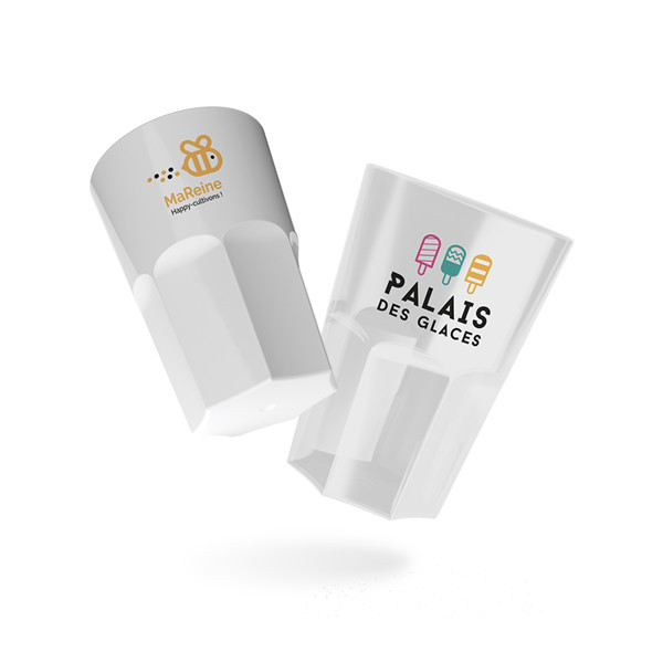 GOBELET EN PLASTIQUE REUTILISABLE PP 40 cI RAS BORD - Blanc opaque