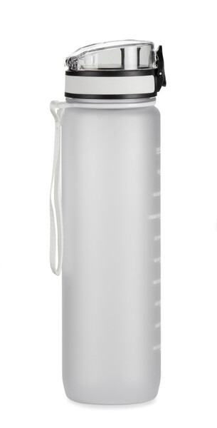 Motivational water bottle 1000 ml MOTIVA - white