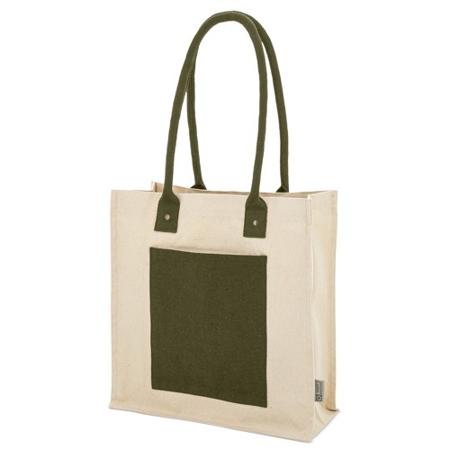 RECYCLED CANVAS COTTON BAG "SURAT" - Green