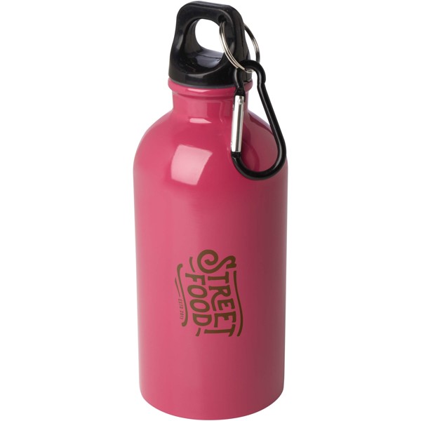 Borraccia da 400 ml in acciaio inossidabile certificato RCS a parete singola con moschettone Oregon - Magenta