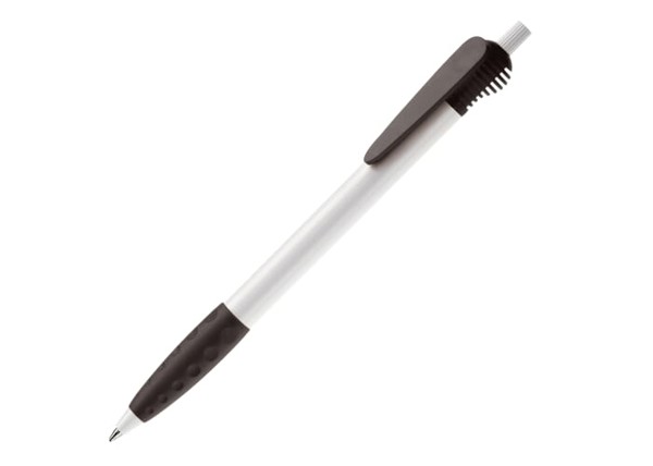 Cosmo ball pen HC rubber round clip - White / Black